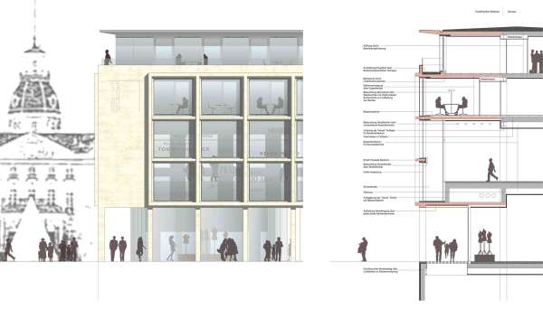 Fassadenschnitt / Teilansicht / Option B