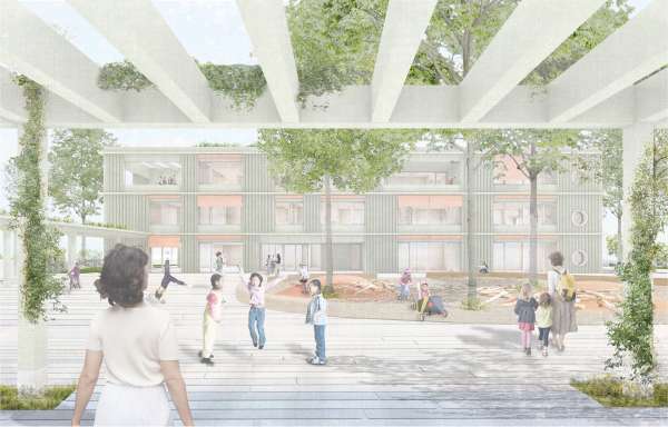 Blick in den Schulhof