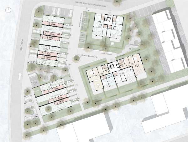 Grundriss EG Gewerbe und Wohnen