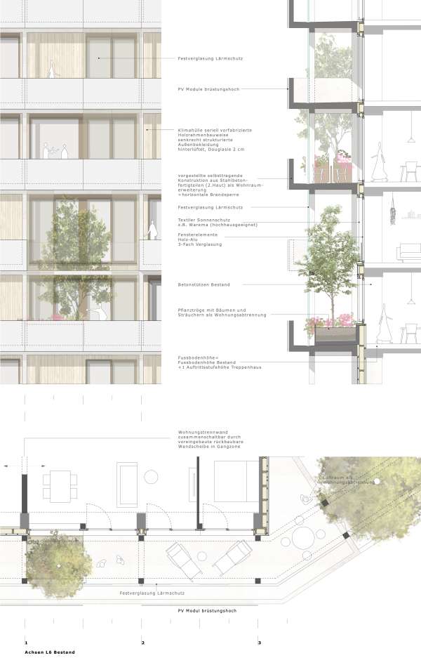 Fassadendetail Hochhaus L6